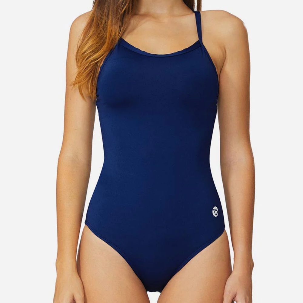 51) Women’s Balaef Laureate Open Back One-Piece Swimsuit NWT size 44 blue 3x